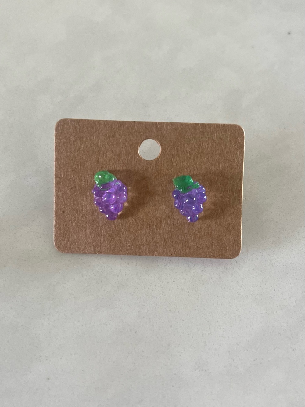 2/$15- Grape Stud Earrings - Handmade